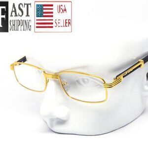 Clear Lens Men Sunglasses Square Gold Frame Hip Hop Style Buffs Woddy Arms Migos